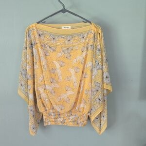 Max Studio Yellow Floral Blouse